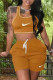 Ginger Casual Sportswear Tie Dye Vests U Neck Sleeveless Two Pieces