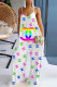 White Sexy Casual Print Backless Spaghetti Strap Regular Jumpsuits