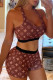 Coffee Casual Living Print Basic U Neck Sleeveless Two Pieces