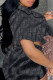 Black Fashion Casual Basic Short Sleeve Two Pieces (With Turban)