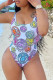 Colour Fashion Sexy Print Basic Swimwears