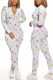 Colorful Fashion Casual Printed Long Sleeve Jumpsuit