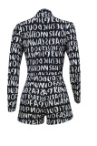 Black Celebrities Letter Print Patchwork O Neck Skinny Rompers