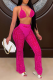 Rose Red Sexy Print Patchwork Mesh Swimwears