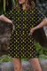 Black Fashion Casual Print Basic O Neck Short Sleeve Dress