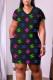 Black Casual Print Patchwork O Neck Straight Dresses
