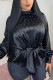 Black Fashion Casual Print Basic Half A Turtleneck Tops