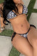 Black White Fashion Sexy Print Backless Swimwears Set