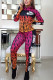 Multicolor Casual Sportswear Print Patchwork Zipper Collar Long Sleeve Two Pieces