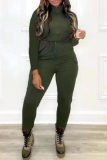 Blue Fashion Casual Solid Basic Zipper Collar Regular Jumpsuits