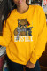 Yellow Party Cute Character Patchwork O Neck Tops