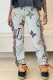 Colour Fashion Casual Print Tassel Regular High Waist Trousers