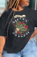Black Fashion Party Print Patchwork O Neck T-Shirts
