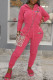 Pink Fashion Casual Print Patchwork Hooded Collar Long Sleeve Two Pieces