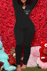 Black Fashion Sexy Print Patchwork V Neck Jumpsuits