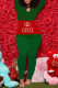 Red Green Fashion Sexy Print Patchwork V Neck Jumpsuits