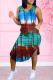 Green Fashion Casual Tie Dye Printing O Neck Vest Dress