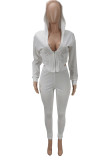 Pink Fashion Casual Solid Asymmetrical Hooded Collar Long Sleeve Two Pieces