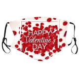 Dark Red Fashion Casual Heart-shaped Print Face Mask