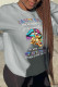 Grey Casual Street Print Patchwork O Neck Tops