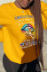 Yellow Casual Street Print Patchwork O Neck Tops