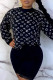 Dark Blue Fashion Casual Print Basic O Neck Tops