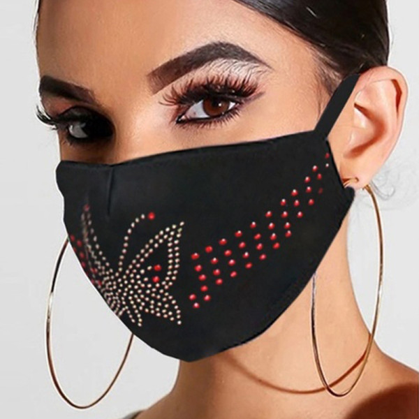 Golden Red Fashion Casual Hot Drilling Mask