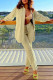 Khaki Casual Solid Patchwork Buckle Turndown Collar Long Sleeve Two Pieces