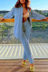 Sky Blue Casual Solid Patchwork Buckle Turndown Collar Long Sleeve Two Pieces