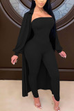 White Fashion Sexy Adult Solid Patchwork Turndown Collar Long Sleeve Regular Sleeve Long Two Pieces