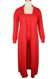 White Fashion Sexy Adult Solid Patchwork Turndown Collar Long Sleeve Regular Sleeve Long Two Pieces