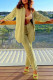 Yellow Casual Solid Patchwork Buckle Turndown Collar Long Sleeve Two Pieces