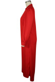 White Fashion Sexy Adult Solid Patchwork Turndown Collar Long Sleeve Regular Sleeve Long Two Pieces