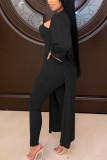 White Fashion Sexy Adult Solid Patchwork Turndown Collar Long Sleeve Regular Sleeve Long Two Pieces