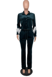 Pink Casual Solid Patchwork Turndown Collar Long Sleeve Two Pieces