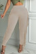 Khaki Casual Solid Tassel Patchwork Skinny High Waist Pencil Solid Color Bottoms