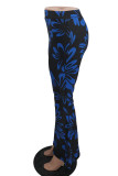 Red Fashion Casual Print Patchwork Boot Cut High Waist Speaker Full Print Bottoms