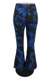 Red Fashion Casual Print Patchwork Boot Cut High Waist Speaker Full Print Bottoms