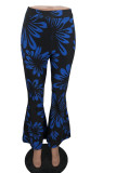 Red Fashion Casual Print Patchwork Boot Cut High Waist Speaker Full Print Bottoms