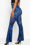 Red Fashion Casual Print Patchwork Boot Cut High Waist Speaker Full Print Bottoms