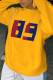 Yellow Casual Sportswear Print Patchwork O Neck Tops