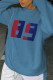 Blue Casual Sportswear Print Patchwork O Neck Tops