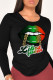 Black Street Daily Print Patchwork O Neck Tops