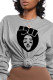 Grey Casual Street Print Patchwork O Neck Tops