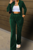Pink Casual Solid Patchwork Turndown Collar Long Sleeve Two Pieces