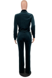 Pink Casual Solid Patchwork Turndown Collar Long Sleeve Two Pieces