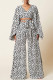 White Fashion Casual Print Bandage V Neck Long Sleeve Two Pieces