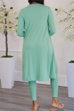 Coffee Fashion Casual Solid Cardigan Vests Pants U Neck Long Sleeve Two Pieces