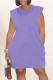 Purple Fashion Casual Solid Basic O Neck Sleeveless Dress