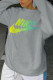 Grey Fashion Sportswear Print Patchwork O Neck Tops
